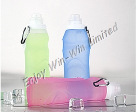 foldable silica glass sports travel water bottle